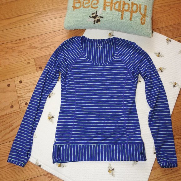 Blue Striped Athleta Top Medium - Picture 1 of 3